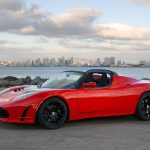 Flying Tesla Roadster